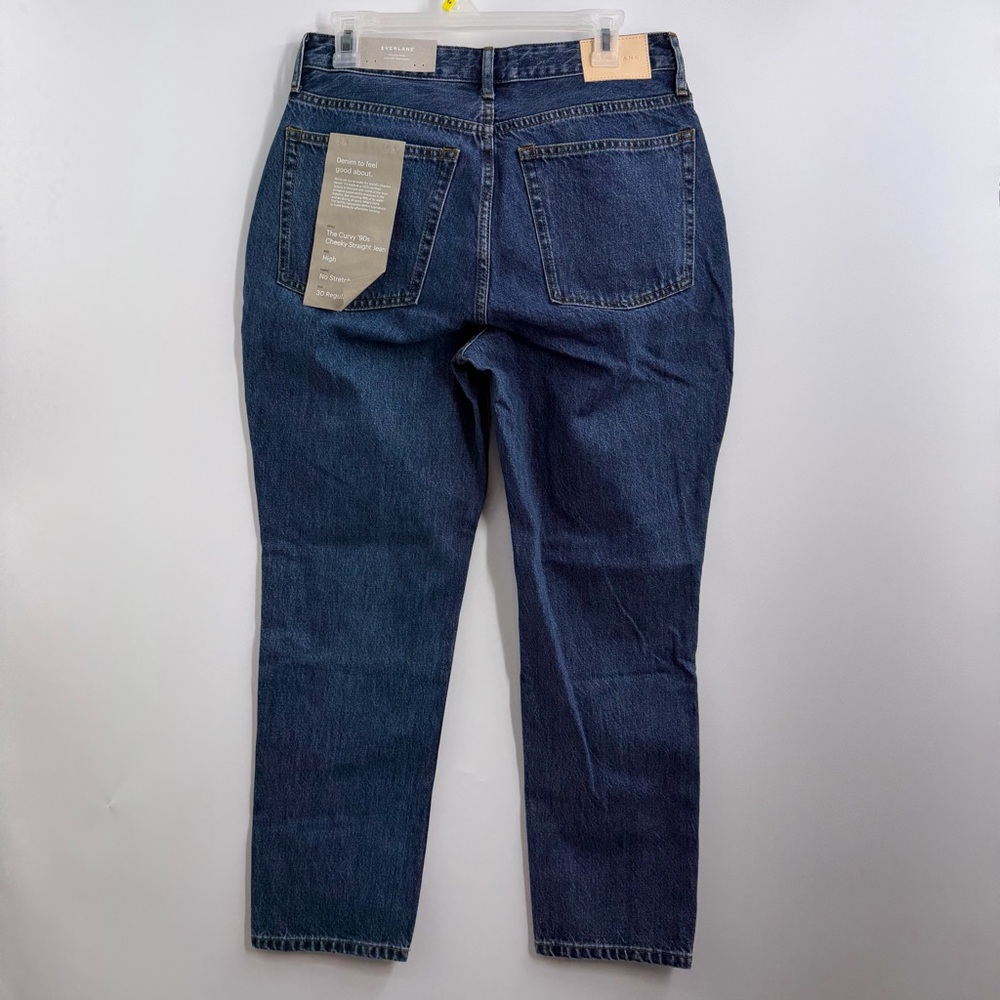 Everlane Curvy 90s Cheeky Straight Jeans Womens 30 NWT High Rise Rigid Denim - Picture 3 of 9
